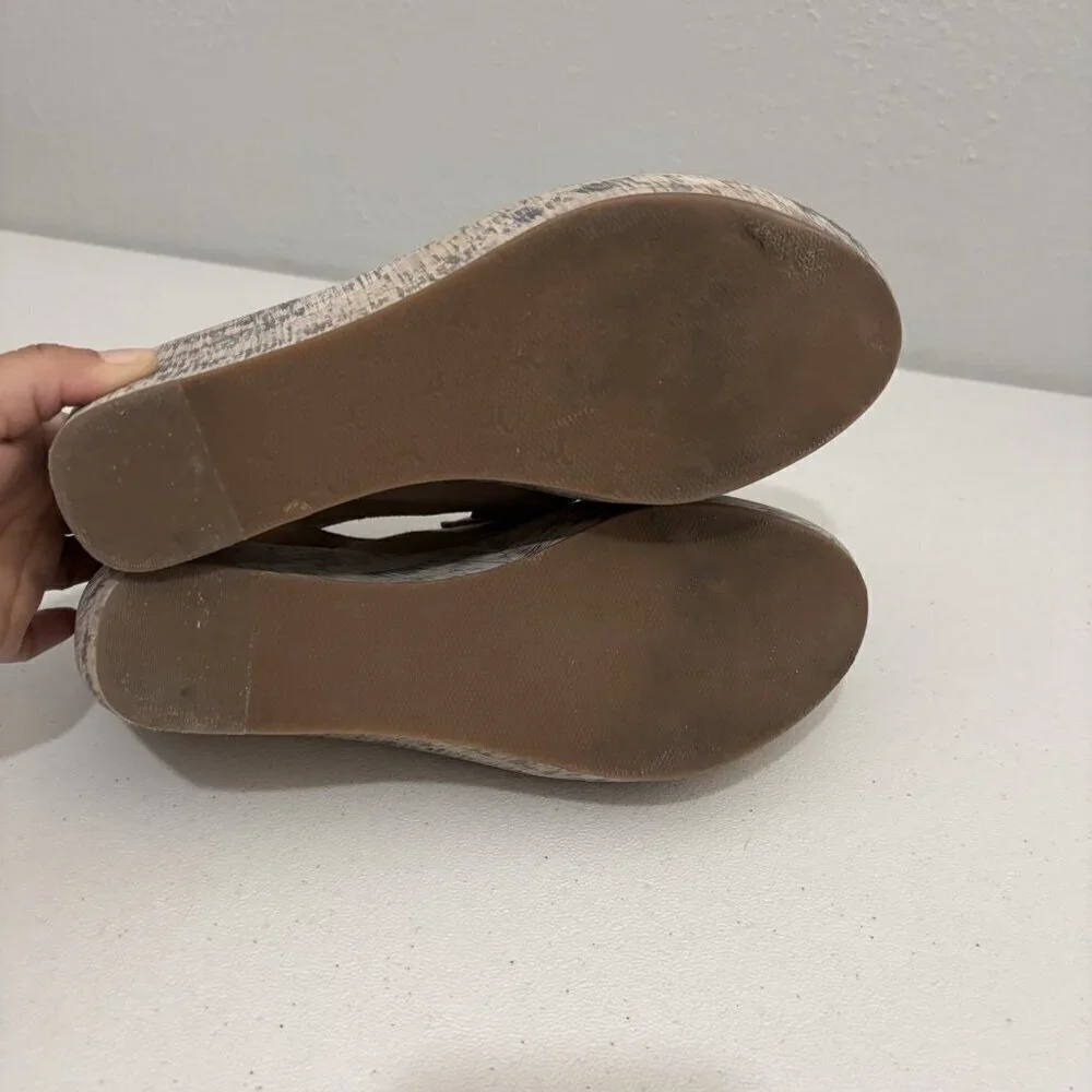 Trask Wedges Leather Upper Sandals Heeled Women 9.5 M Made In Brazil